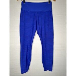 ATHLETA PHENOM CAMO 7/8 Royal Blue‎ Perforated Leggings Women’s Size Medium